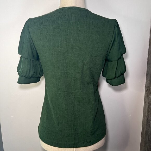 CURRENT AIR Green Katrijn Puff Sleeve Top Size XS - Picture 7 of 14